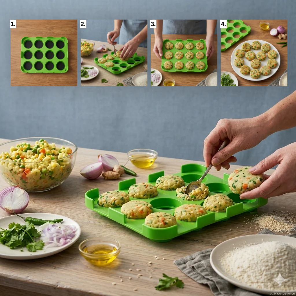 12 Slot Cutlet & Tikki Maker – Easy Burger Patty Press for Perfect Shapes; g - Image 3