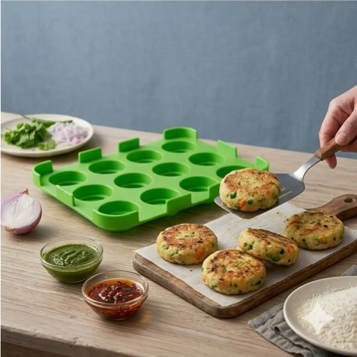 12 Slot Cutlet & Tikki Maker – Easy Burger Patty Press for Perfect Shapes; g - Image 9