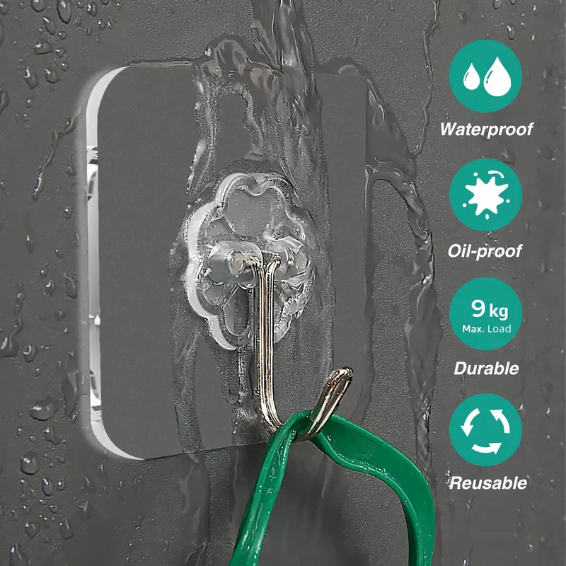 10 - Pieces 180 Degrees Adhesive Wall Hooks - Image 4