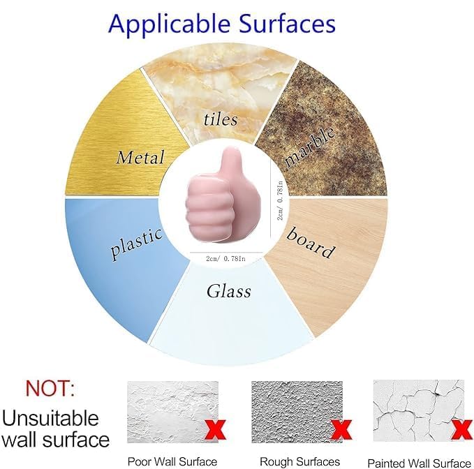 Creative Thumbs Up Shape Wall Hook Holder .g - Image 6