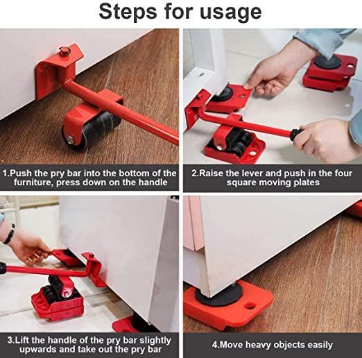 Heavy Duty Furniture Shifting Lifting Moving Tool with Wheel Pads - Image 3