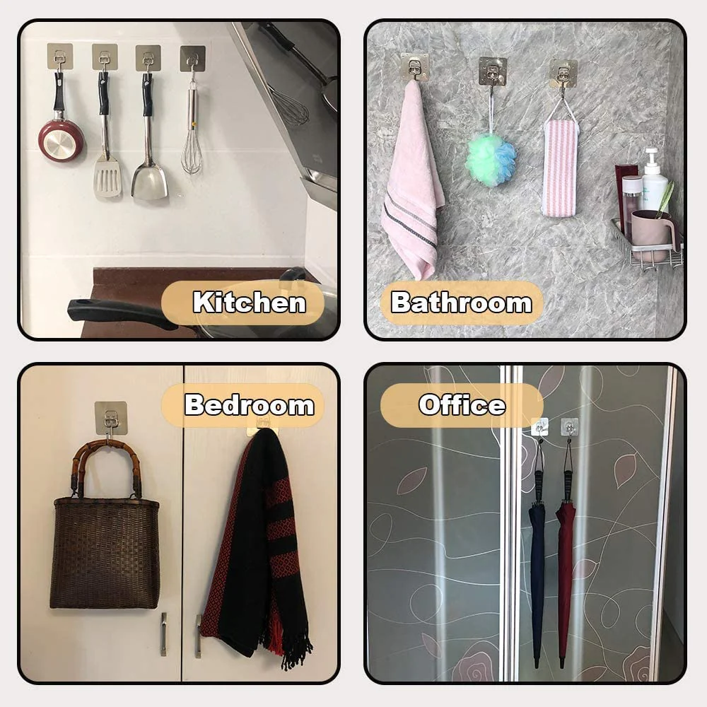 Premium Golden Hanger Hooks- Peel & Stick Adhesive .g - Image 3