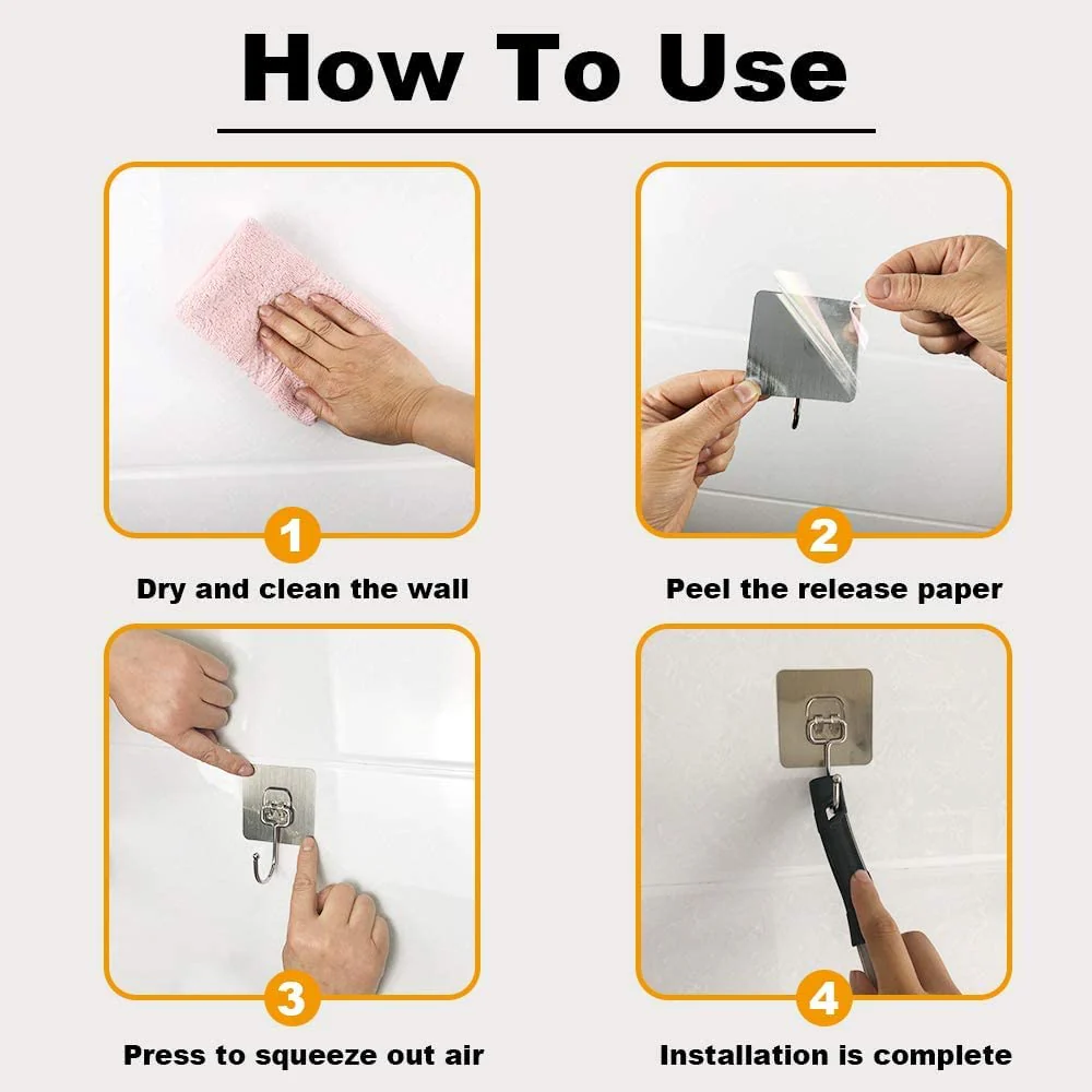 Premium Golden Hanger Hooks- Peel & Stick Adhesive .g - Image 4