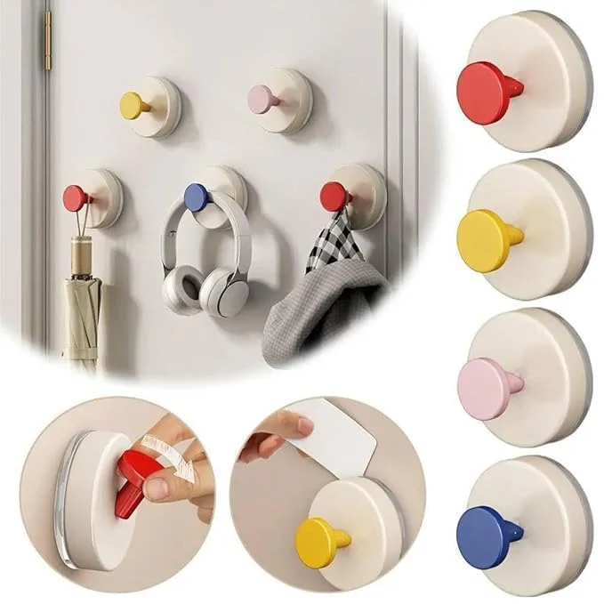 Reusable Heavy-Duty Suction Cup Hooks (Set of 4) – Removable Waterproof Wall Hooks;g - Image 2