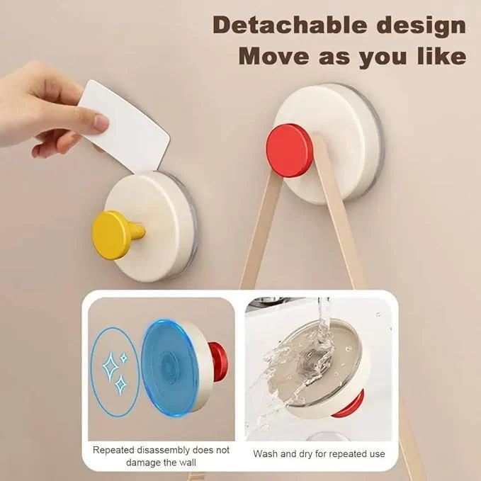 Reusable Heavy-Duty Suction Cup Hooks (Set of 4) – Removable Waterproof Wall Hooks;g - Image 5