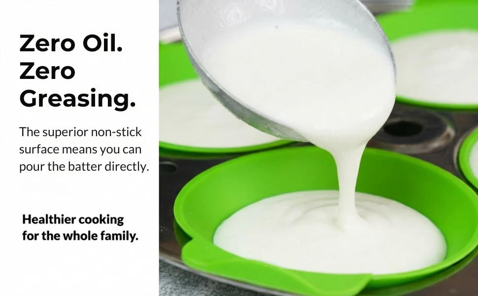 Reusable Silicone Idli Moulds (Set of 8) – Non-Stick BPA-Free Idli Maker Cups; g - Image 12