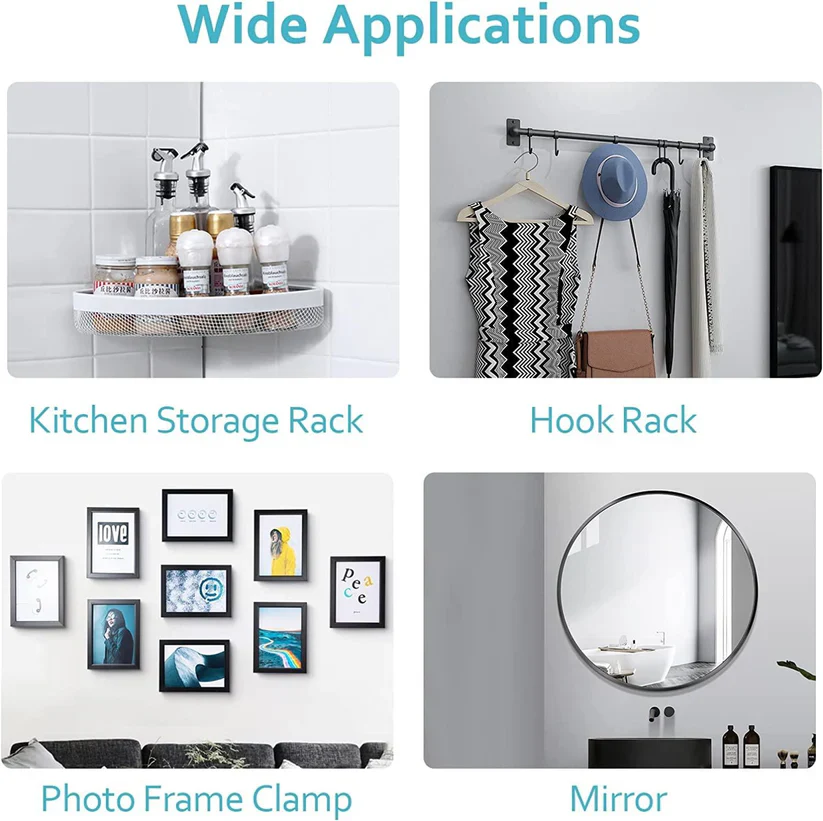 Adhesive Wall Hooks, No-Drilling Waterproof Screw for Hanging - Image 3